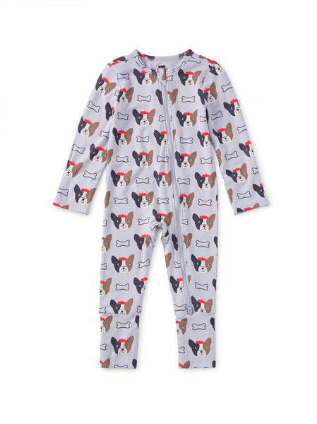 French Bulldogs Footed Romper
