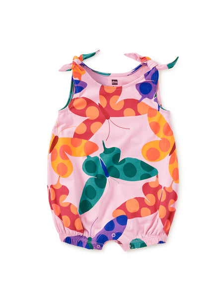 Butterfly Spot Tie Shoulder Romper