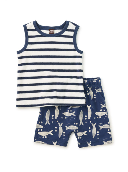 Terrycloth Tank and Shorts Set