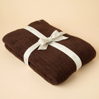 Solid Rib Marshmallow Blanket: Espresso