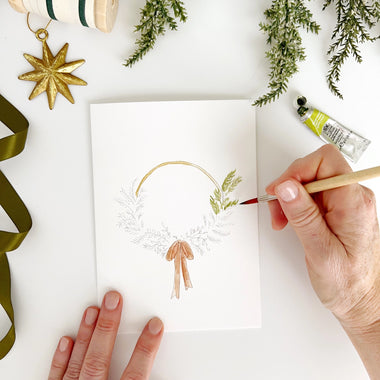Paintable Notecards: Wreaths