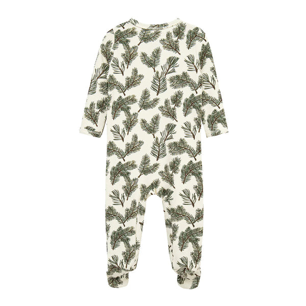 Pine Zipper Footed Romper