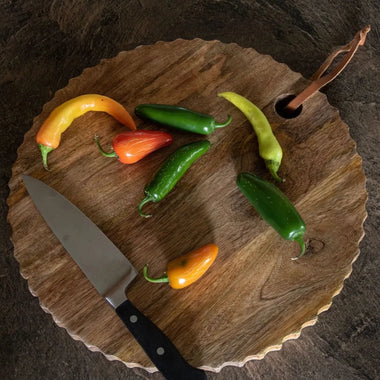 Round Wood Carved Board
