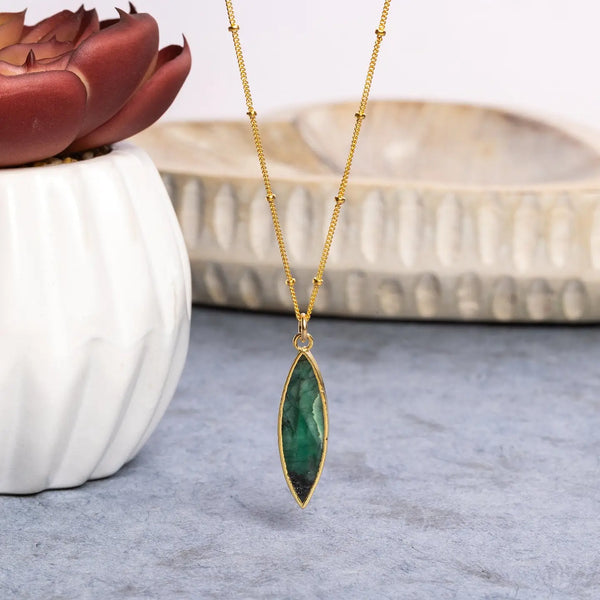 Emerald Marquise Pendant