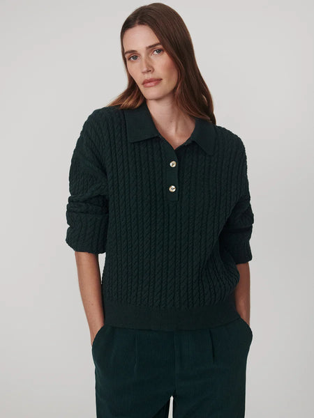 Dottie Polo Knit Sweater: Ponderosa Pine