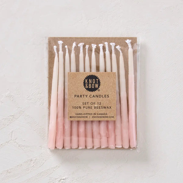 Pink Ombre Beeswax Birthday Candles