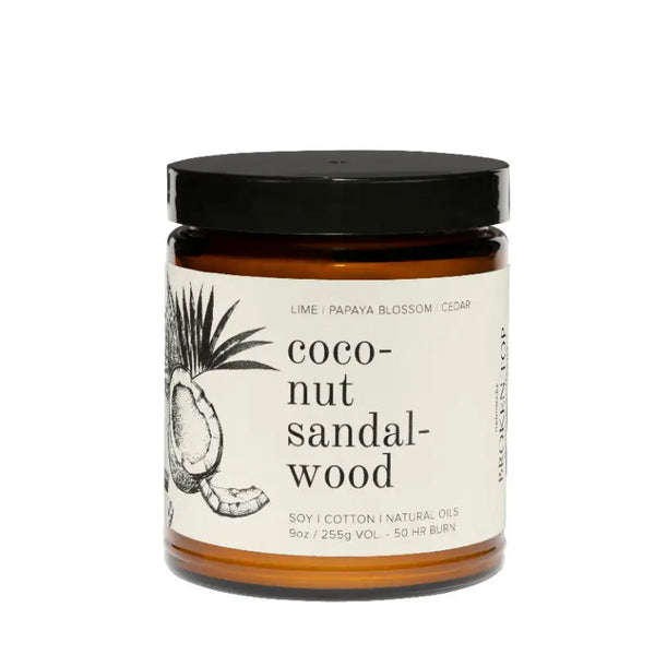 Coconut Sandalwood Glass Candle