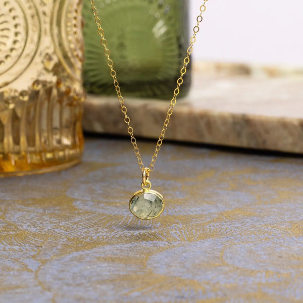 Prehinite Oval Necklace