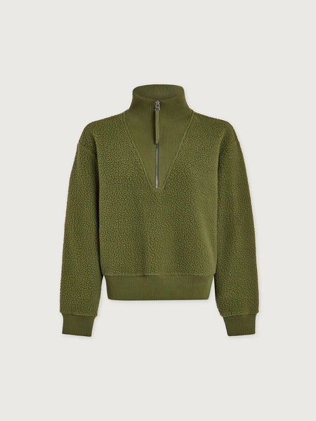 Jaylin Half Zip Fleece: Loden Green