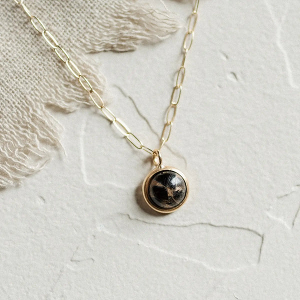 Hyalite Necklace: Copper Obsidian