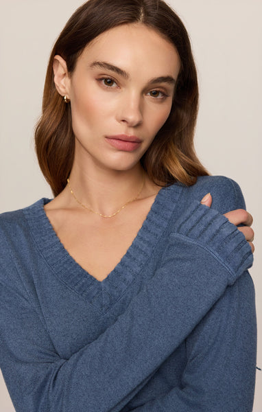 Courtney Long Sleeve Top: True Navy