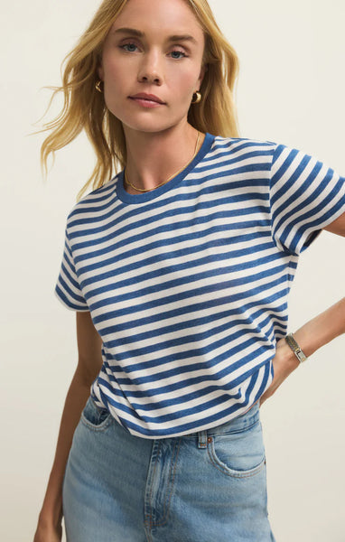 Tourist Striped Tee: Calypso