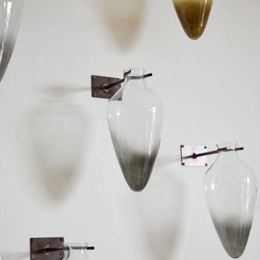 Small Teardrop Wall Mount Vase: Smoke