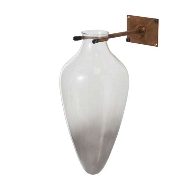 Small Teardrop Wall Mount Vase: Smoke