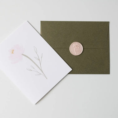 Peony Card with Wax Seal