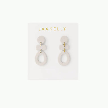 Three Tier Clay Oat Earrings