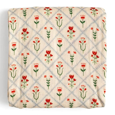 Folk Floral Muslin Swaddle