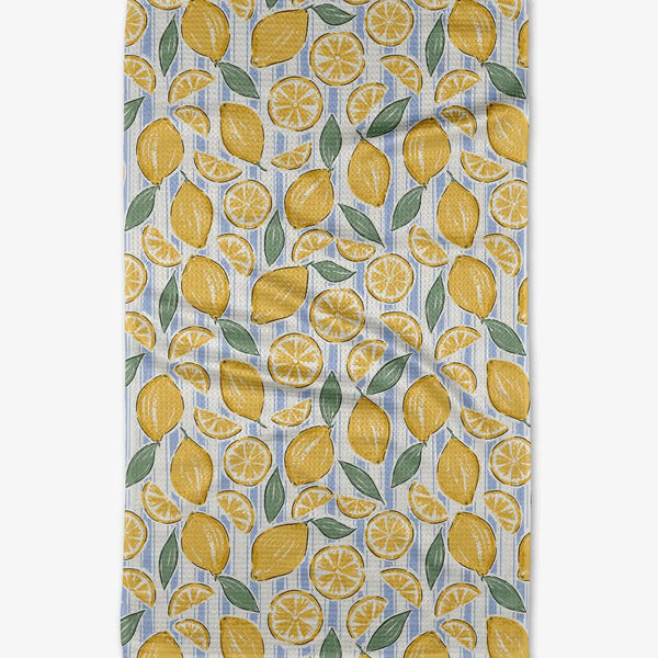 Sour Lemon Stripes Tea Towel