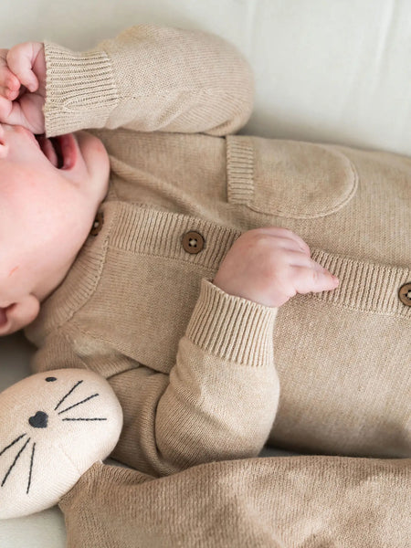 Milan Knit Pocket Jumpsuit: Oat Heather