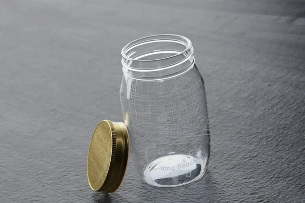 Long Beach Map Mason Jar