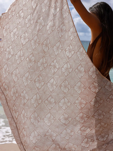 Hibiscus Tile Pareo Coverup