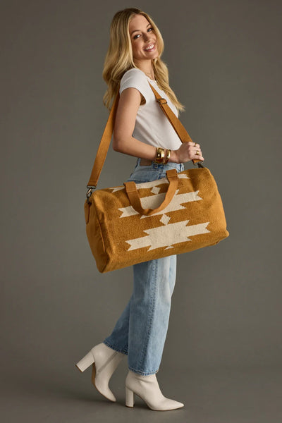 Aztec Duffel: Camel and Cream