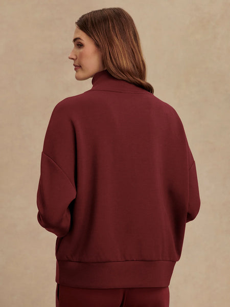 Hawley Half Zip Sweat: New Maroon
