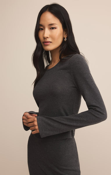 Demure Top: Charcoal Heather
