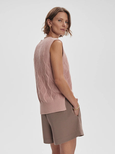 Teller Knit Tank: Dusty Rose