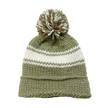 Green Stripe Baby Knit Hat