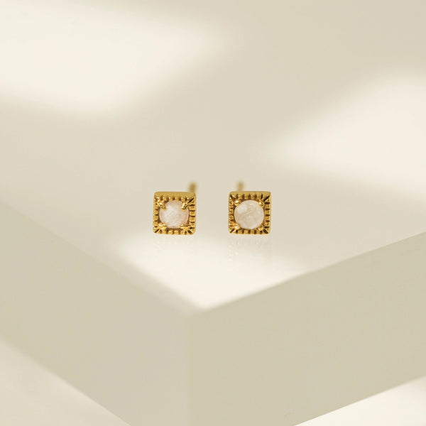 Eclipse Studs: Moonstone