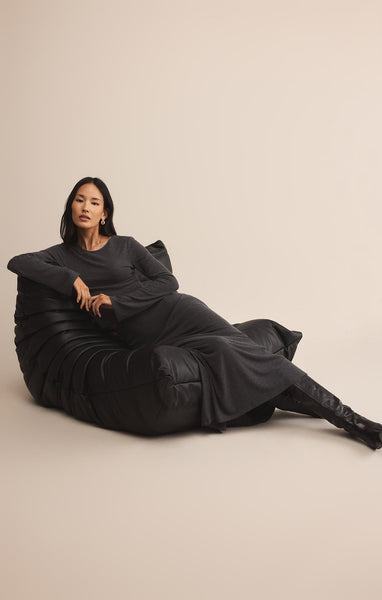 Demure Top: Charcoal Heather