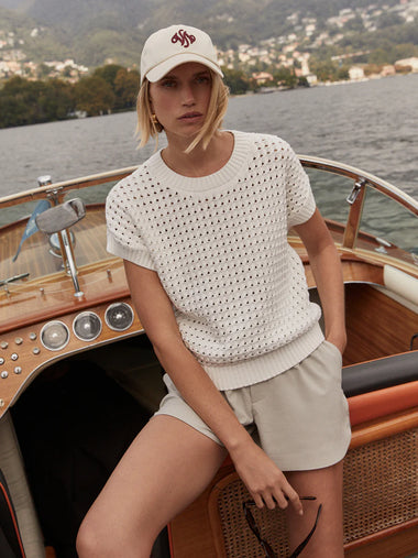 Denny Knit Top: Snow White