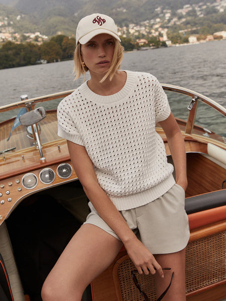 Denny Knit Top: Snow White