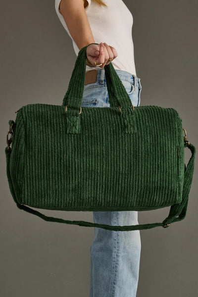 Corduroy Duffel: Dark Green