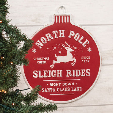 North Pole Metal Sign