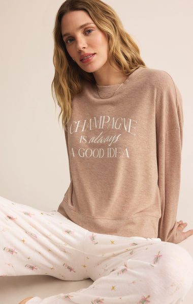 Champagne Long Sleeve Top