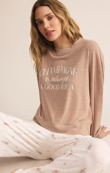 Champagne Long Sleeve Top