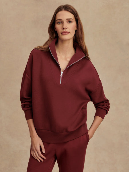 Hawley Half Zip Sweat: New Maroon