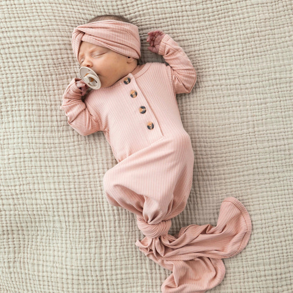 Audrey Ribbed Knotted Gown