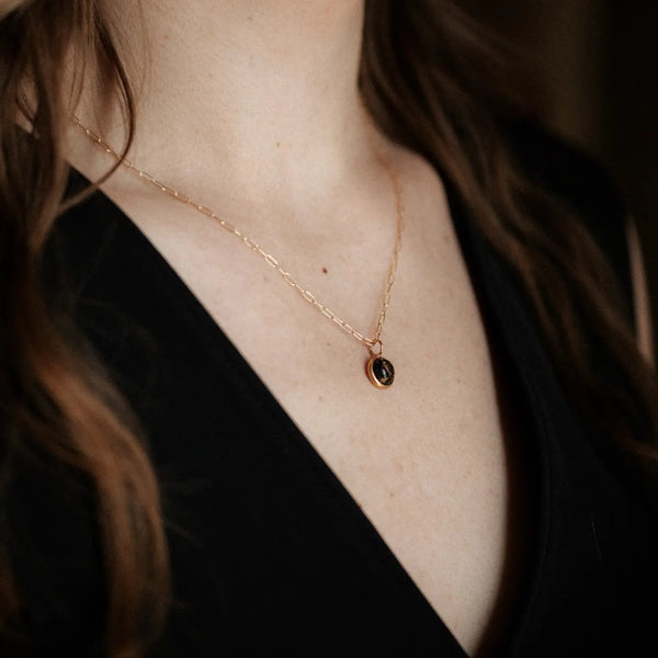 Hyalite Necklace: Copper Obsidian