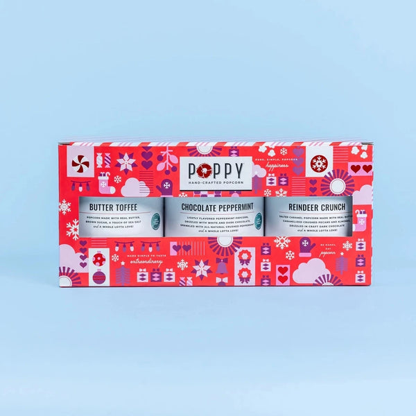 Holiday Popcorn Cylinder Trio