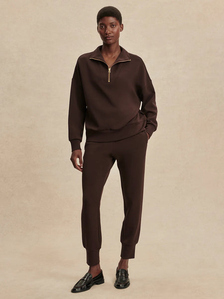 Hawley Half Zip Sweat: Coffee Bean