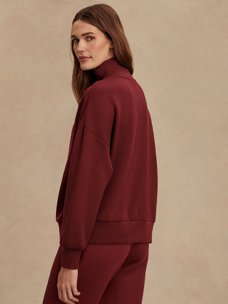Hawley Half Zip Sweat: New Maroon