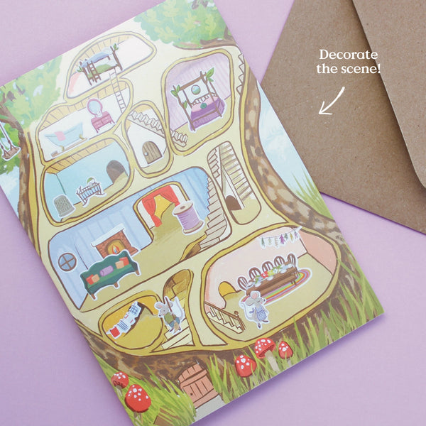 Mouse House Sticker Scene Card