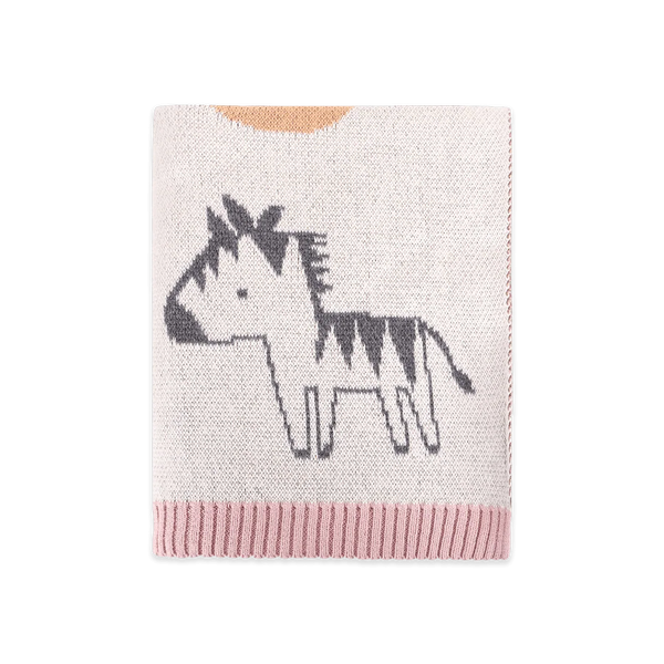 Alphabet Blush Knit Blanket