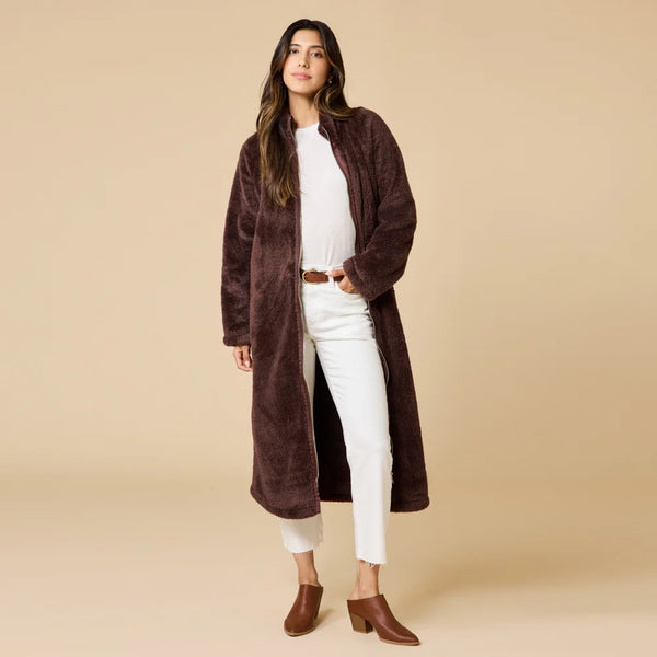 DreamPlush Zip Robe: Espresso