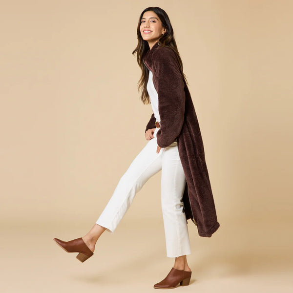 DreamPlush Zip Robe: Espresso