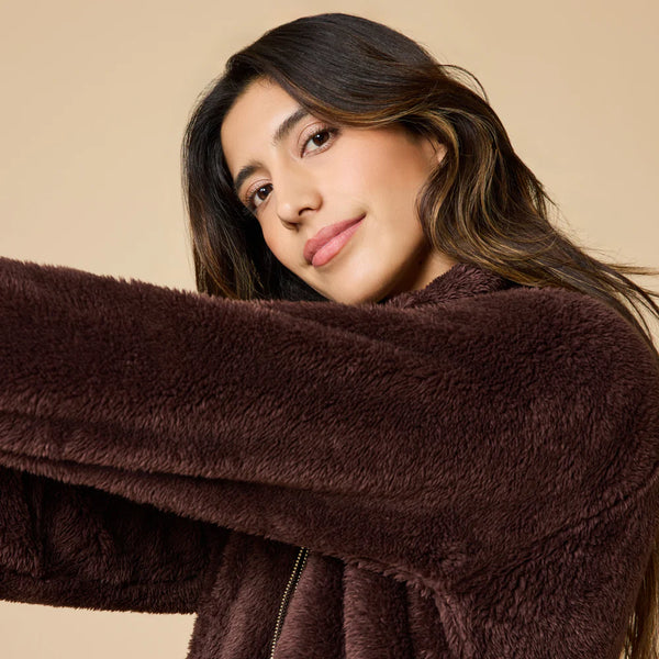 DreamPlush Zip Robe: Espresso