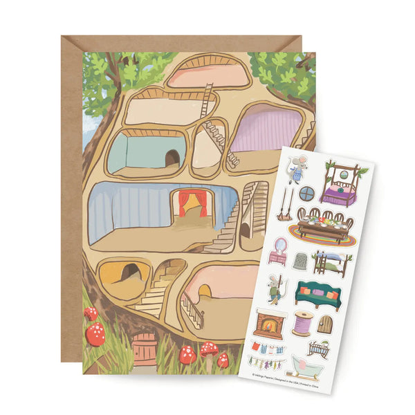 Mouse House Sticker Scene Card